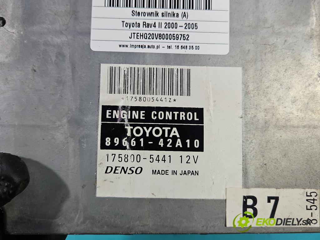 Toyota Rav4 II 2000-2005 2.0 D4D 1CDFTV 116 HP manual 85 kW 1995 cm3 5- riadiaca jednotka motora 89661-42A10