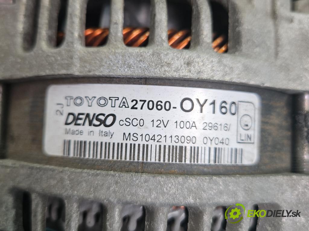 Toyota Corolla E16/E18  2013-2019 1.3 16V 99 HP manual 73 kW 1329 cm3 4- Alternator 27060-OY160 (Alternátor)