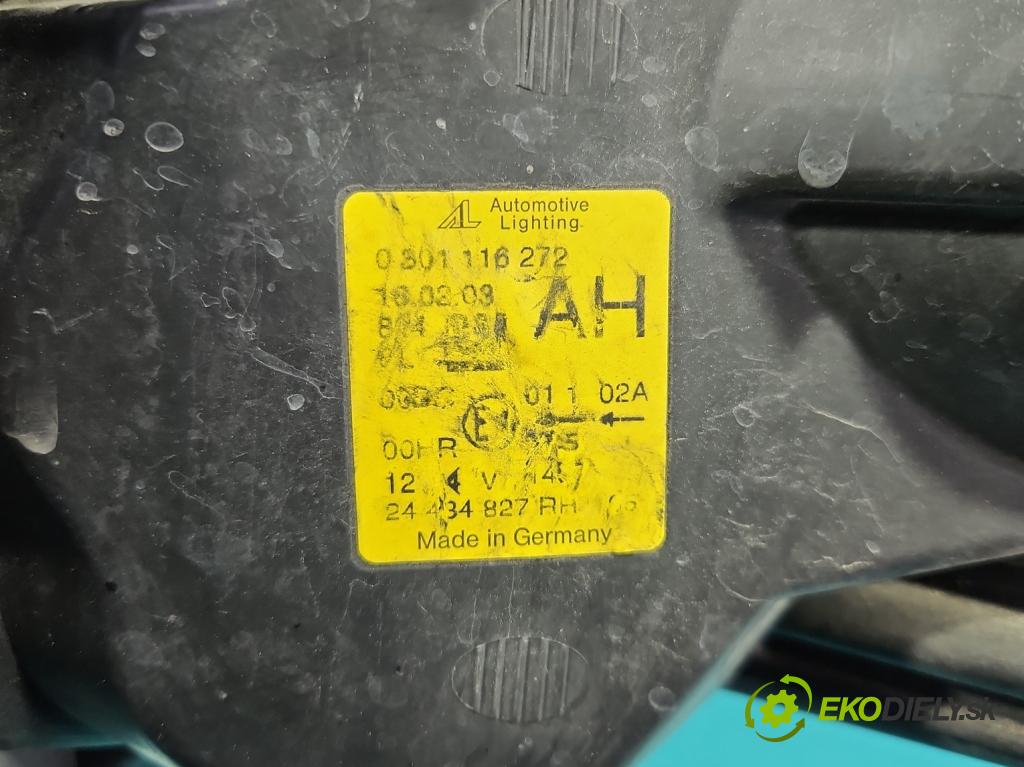 Opel Zafira A 1999-2005 1.8 16V 125 HP manual 92 kW 1796 cm3 5- Reflektor: pravý 24434827 (Svetlo predné pravé)