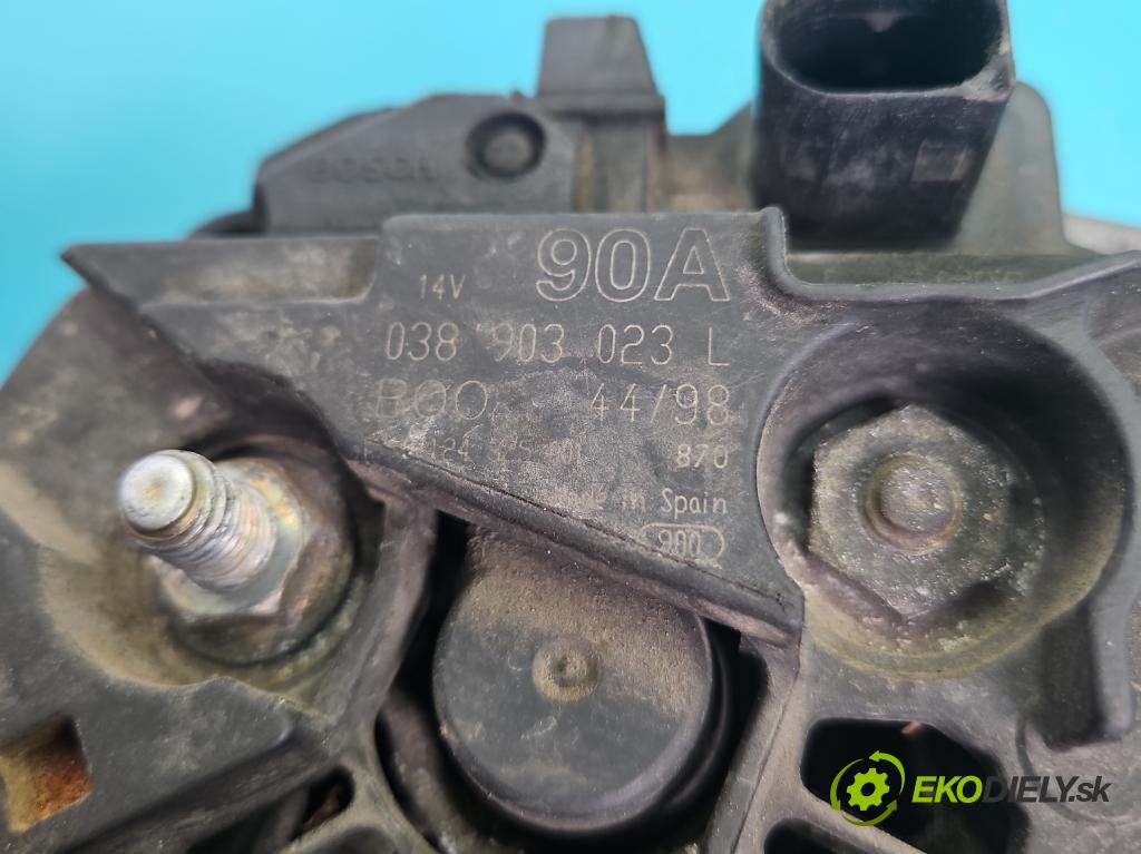 Vw Bora 1.9 tdi 90 HP manual 66 kW 1896 cm3 4- Alternator 038903023L (Alternátor)