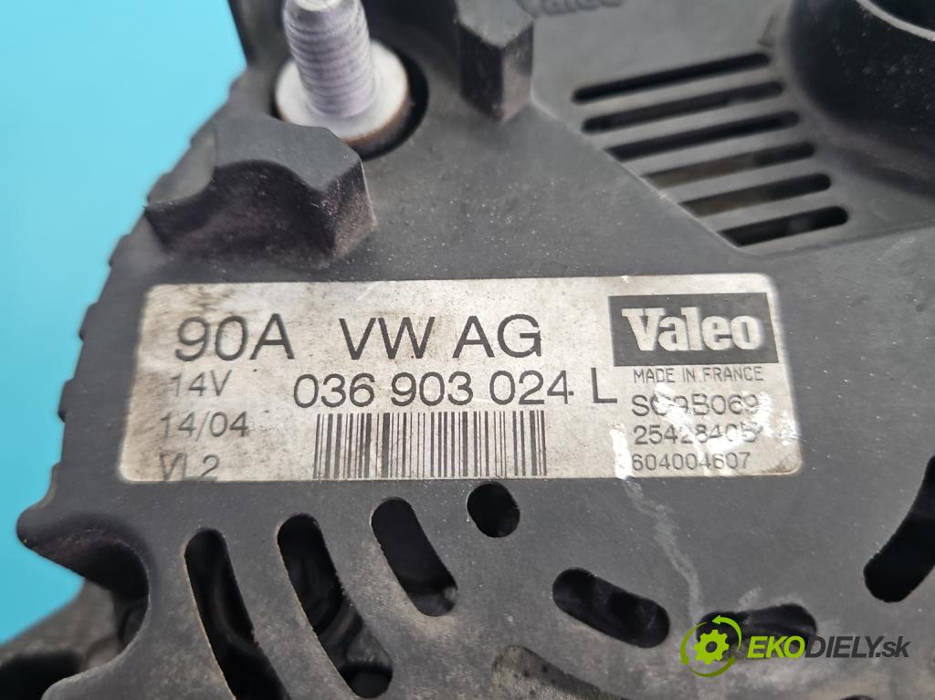 Vw Golf V 2003-2009 1.4 16V 75 HP manual 55 kW 1390 cm3 5- Alternator 036903024L (Alternátor)