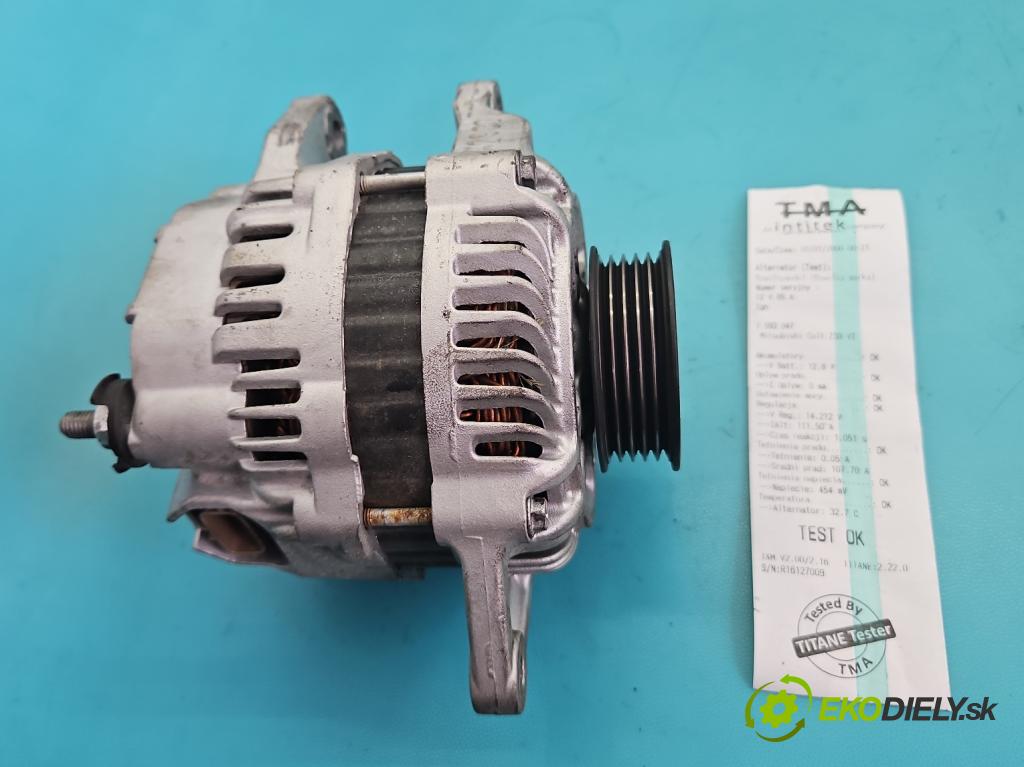 Mitsubishi Colt Z30 VI 2004-2012 1.3 16V 95 hp manual 70 kW 1332 cm3 5- Alternator  (Alternátor)