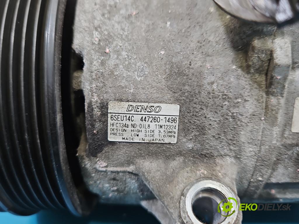 Toyota Corolla E15 2007-2014 1.6 vvti 132  HP manual 97 kW 1598 cm3 4- Kompresor: klimatizácie 447260-1496 (Kompresor klimatizácie)