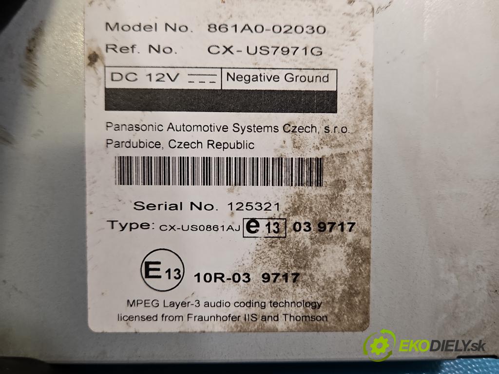 Toyota Corolla E15 2007-2014 1.6 vvti 132  HP manual 97 kW 1598 cm3 4- riadiaca jednotka ostatné 861A0-02030