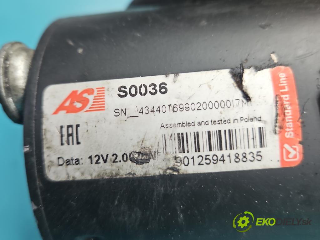 Opel Zafira A 1999-2005 2.0 dti 101 HP manual 74 kW 1995 cm3 5- štartér  (Štartér)