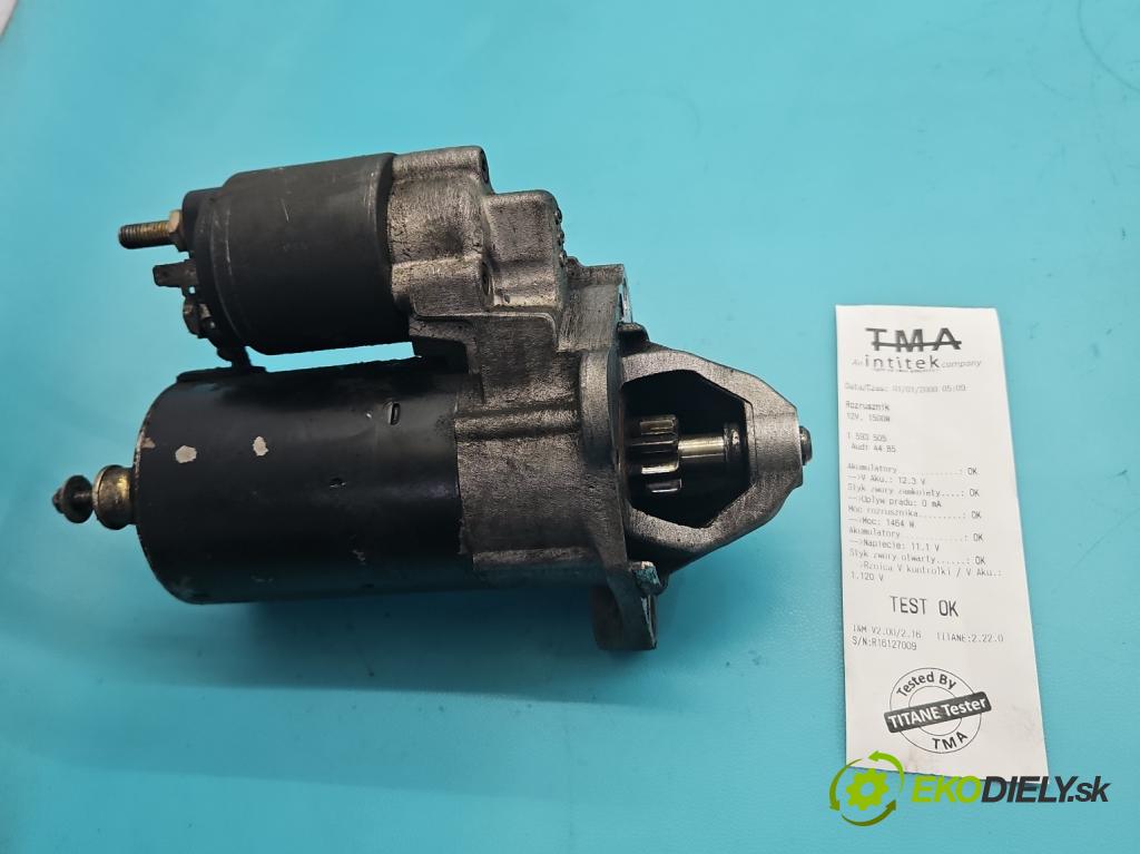 Audi A4 B5 1994-2001 1.6 8V 101 hp manual 74 kW 1595 cm3 4- startér:  (Startér)