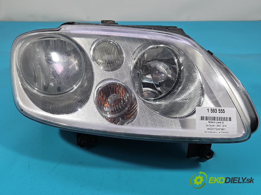 Vw Touran I 2003-2015 2.0 tdi 136 HP manual 100 kW 1968 cm3 5- Reflektor: pravý 0301205202 (Svetlo predné pravé)