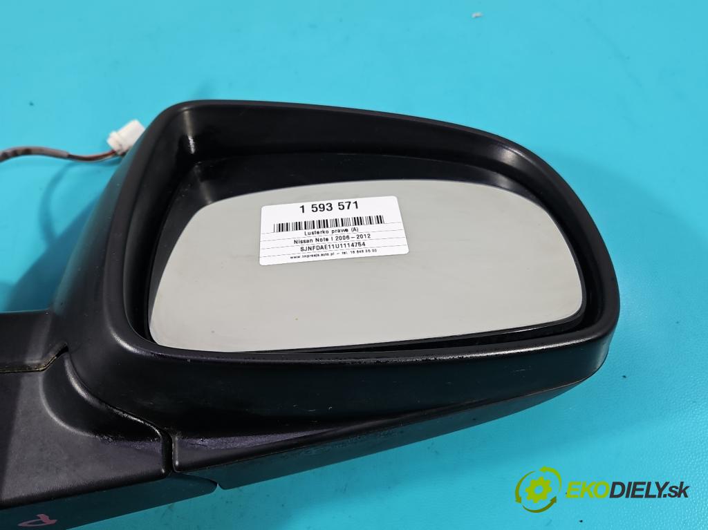 Nissan Note I 2006-2012 1.5 dci 86 HP manual 63 kW 1461 cm3 5- zrkadlo pravé  (Kľučka dverí ostatné)