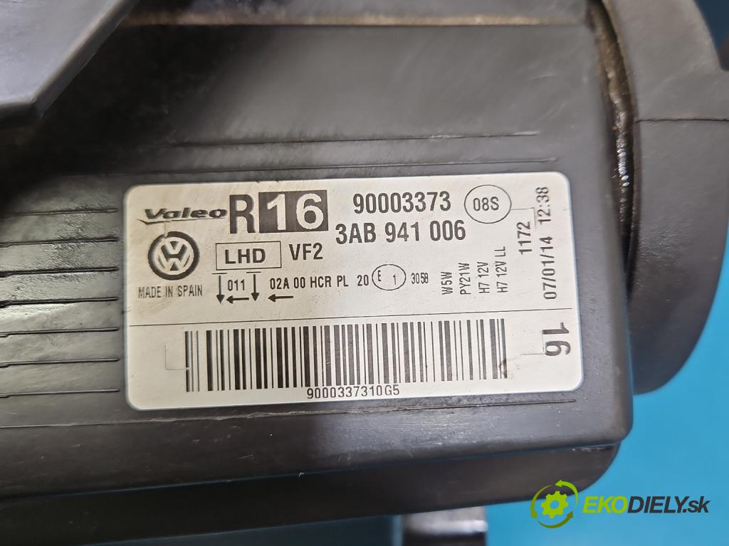 Vw Passat B7 2010-2014 1.6 tdi 105 hp manual 77 kW 1598 cm3 5- světlo pravý 3AB941006 (Pravé přední světlo)