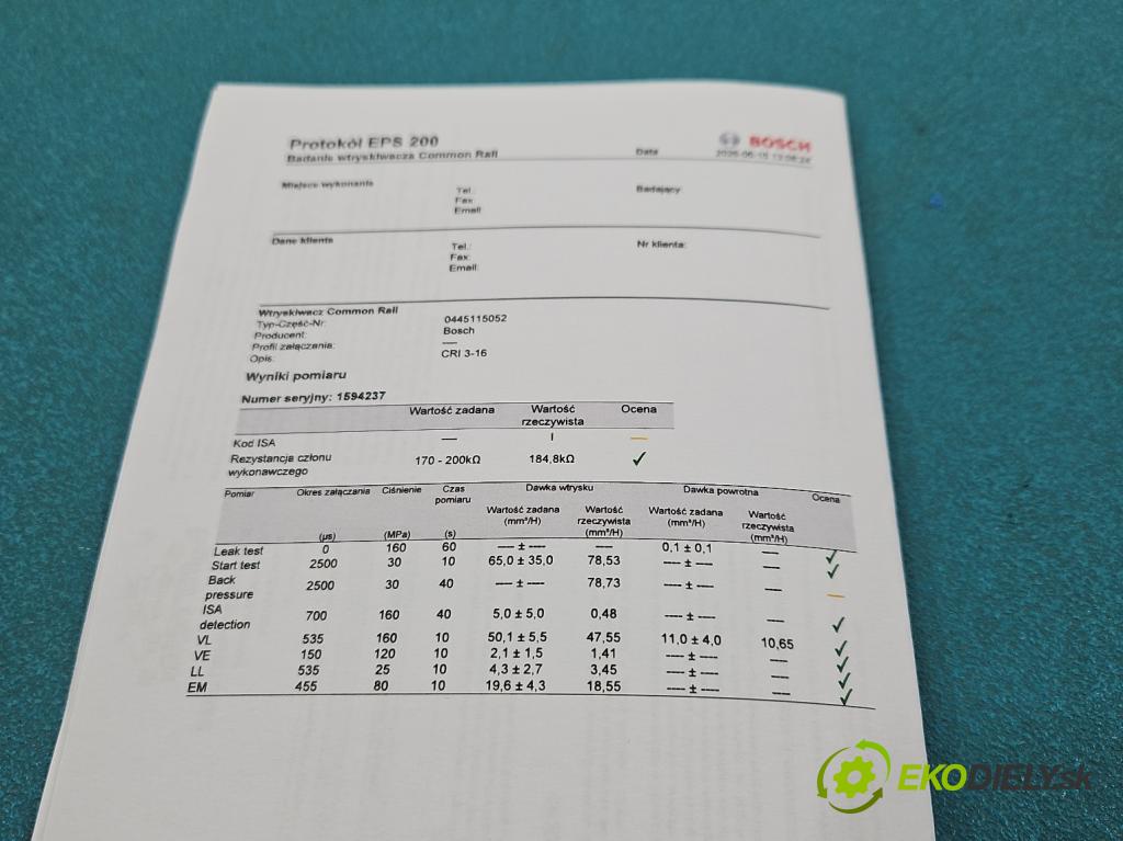 Audi A6 C6 2004-2011 3.0 tdi 224hp automatic 165 kW 2967 cm3 4- vstrek diesel: 0445115052