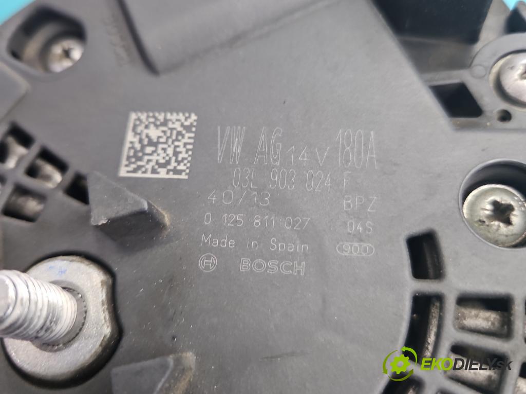 Vw Passat B7 2010-2014 1.6 tdi 105 hp manual 77 kW 1598 cm3 5- Alternator 03L903024F (Alternátor)