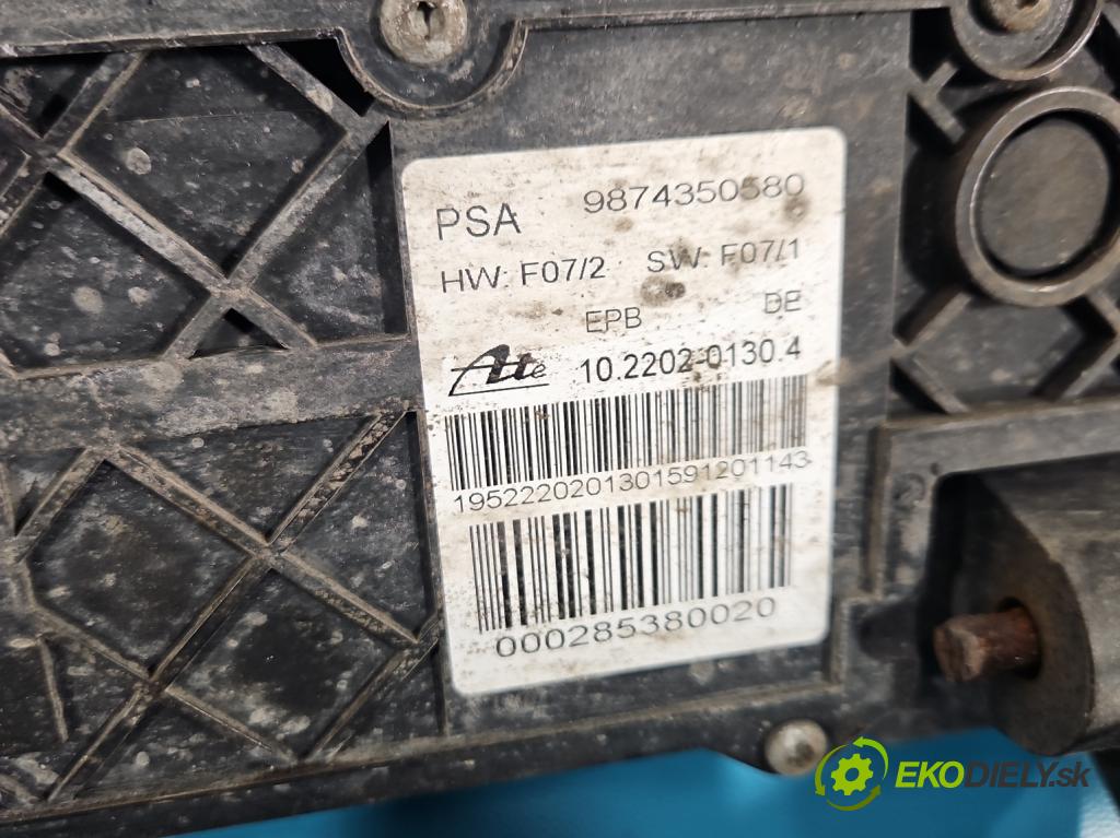 Peugeot 508 I 2010-2018 2.0 hdi 163 hp manual 120 kW 1997 cm3 5- brzda manuál: elektrický: 9874350580 (Ruční brzda)