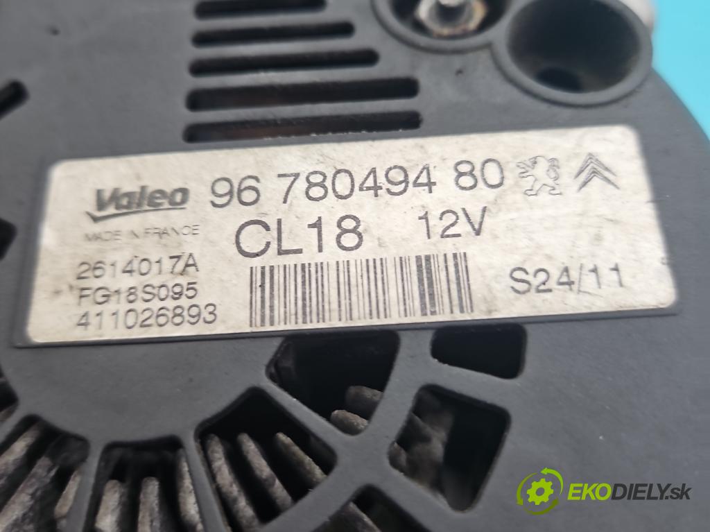 Peugeot 508 I 2010-2018 2.0 hdi 163 HP manual 120 kW 1997 cm3 5- Alternator 9678049480 (Alternátor)