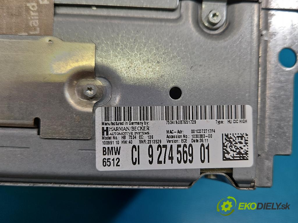 Bmw 7 F01 2008-2015 3.0d N57D30B 306KM automatic 225 kW 2993 cm3 4- Radio originál 9274569