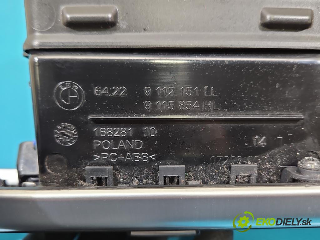 Bmw 7 F01 2008-2015 3.0d 306KM automatic 225 kW 2993 cm3 4- Mřížka: kúrenia stredová 9112151 (Mriežka kúrenia (fukár))