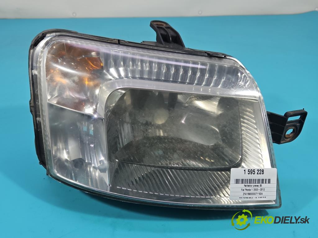 Fiat Panda II 2003-2012 1.1 8V 54 HP manual 40 kW 1108 cm3 5- Reflektor: pravý  (Svetlo predné pravé)