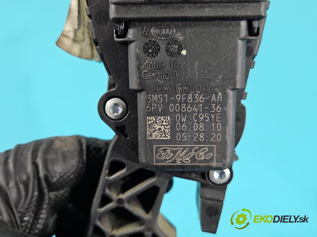 Ford Kuga Mk1 2008-2013 2.0 tdci 140 HP manual 103 kW 1997 cm3 5- pedal plyn potenciometr: 3M51-9F836-AH