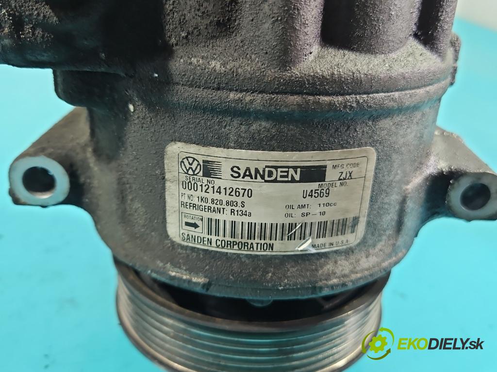 Vw Jetta V 2005-2010 1.9 tdi 105 hp manual 77 kW 1896 cm3 4- Kompresor: klíma 1K0820803S (Kompresor klimatizace)