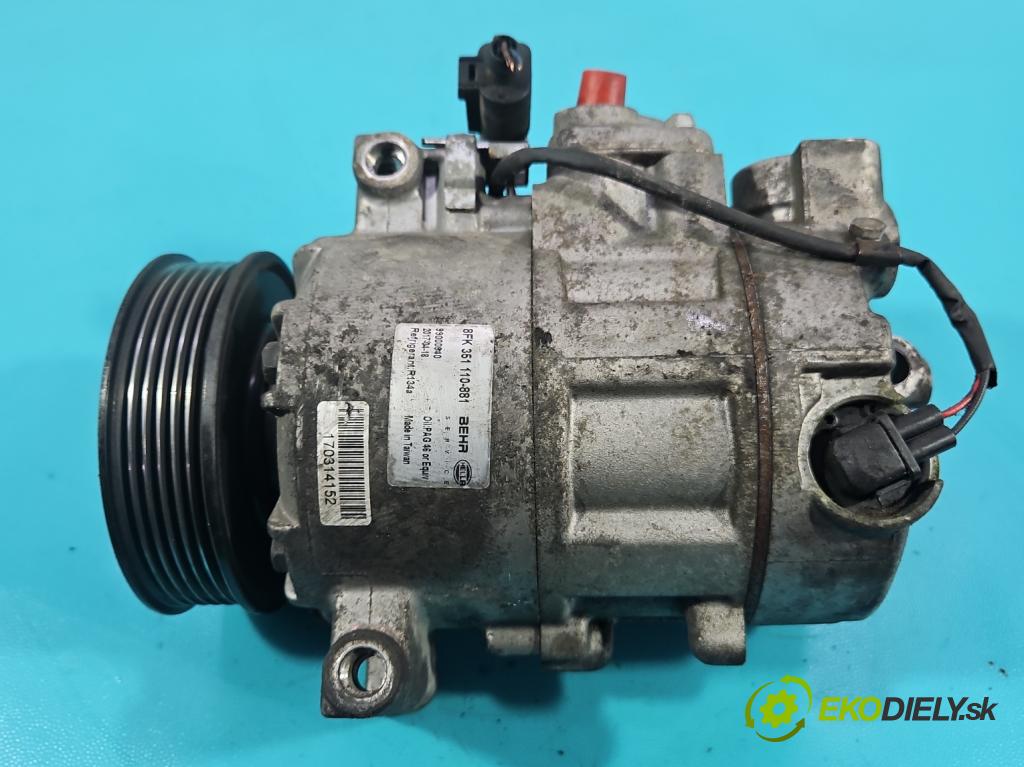 Audi A4 B6 2000-2004 1.9 tdi 131 HP manual 96 kW 1896 cm3 5- Kompresor: klimatizácie 8FK351110-881 (Kompresor klimatizácie)