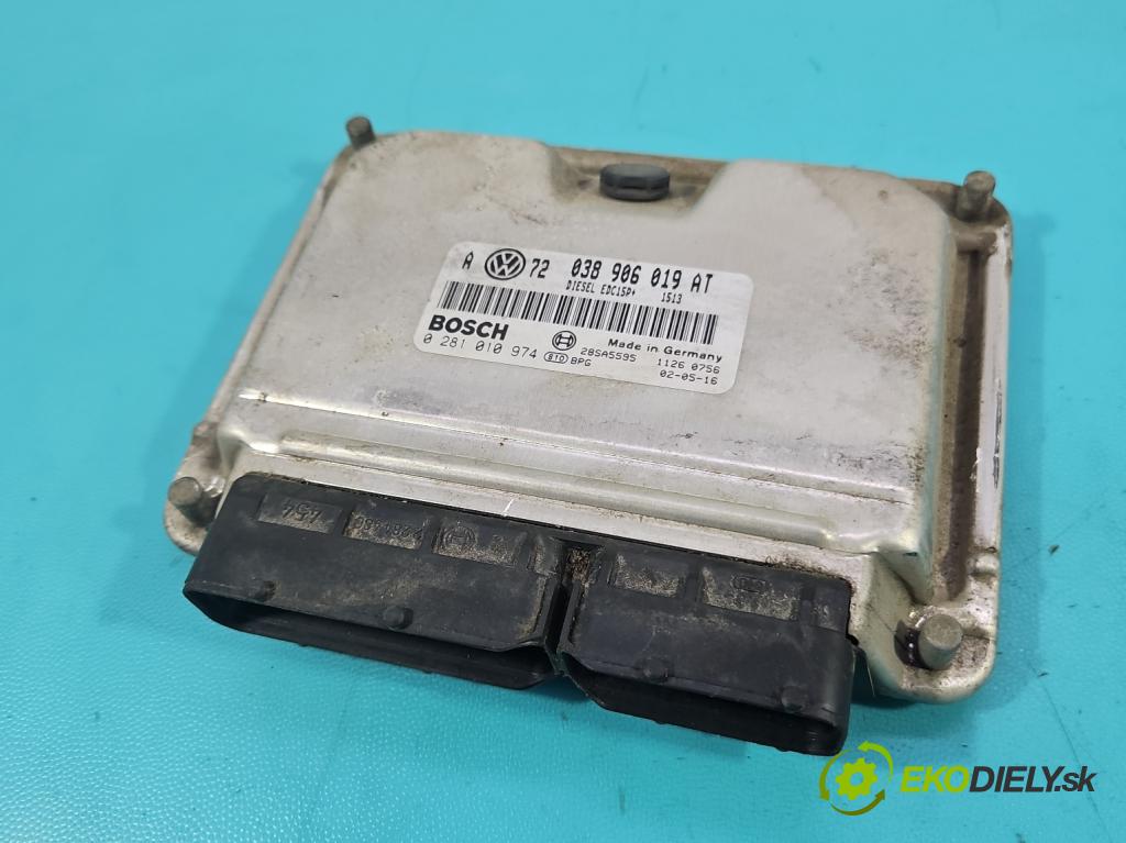 Vw Golf IV 1997-2003 1.9 tdi 101 HP manual 74 kW 1896 cm3 5- riadiaca jednotka motora 038906019AT