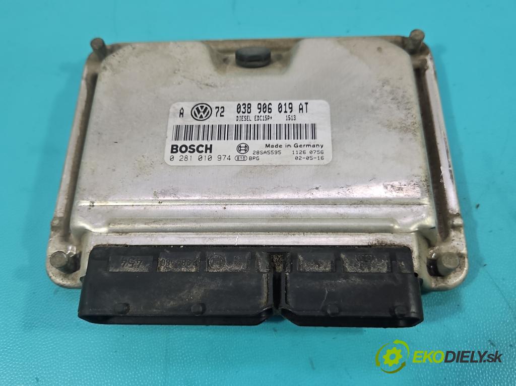 Vw Golf IV 1997-2003 1.9 tdi 101 HP manual 74 kW 1896 cm3 5- riadiaca jednotka motora 038906019AT