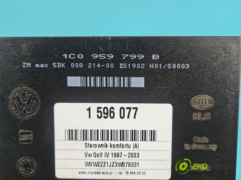 Vw Golf IV 1997-2003 1.9 tdi 101 HP manual 74 kW 1896 cm3 5- riadiaca jednotka komfortu 1C0959799B