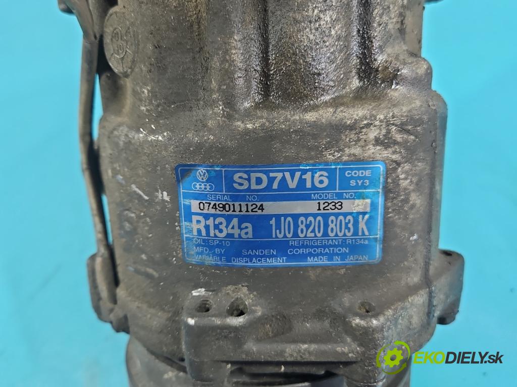 Vw Golf IV 1997-2003 1.9 tdi 101 HP manual 74 kW 1896 cm3 5- Kompresor: klimatizácie 1J0820803K (Kompresor klimatizácie)