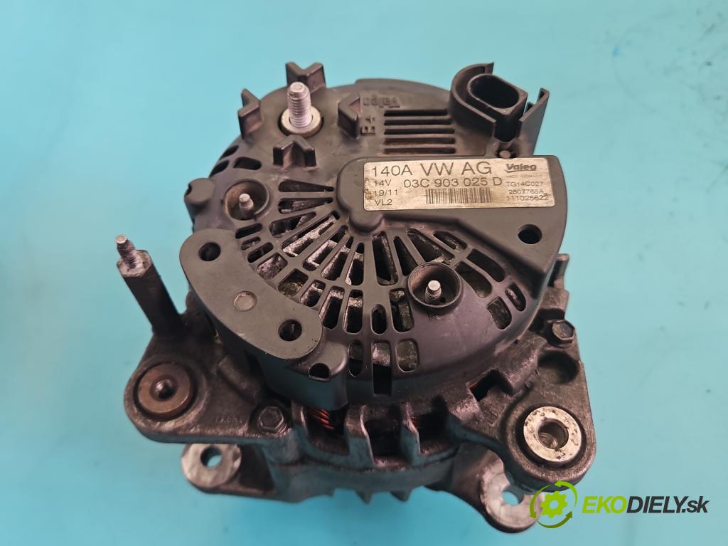 Vw Golf plus 1.4 TSI 122 HP manual 90 kW 1390 cm3 5- Alternator 03C903025D (Alternátor)