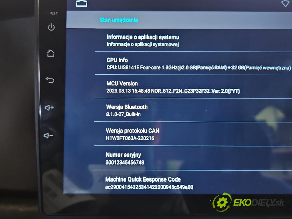 Fiat Tipo II 2015- 1.4 T 120 hp manual 88 kW 1368 cm3 5- Radio