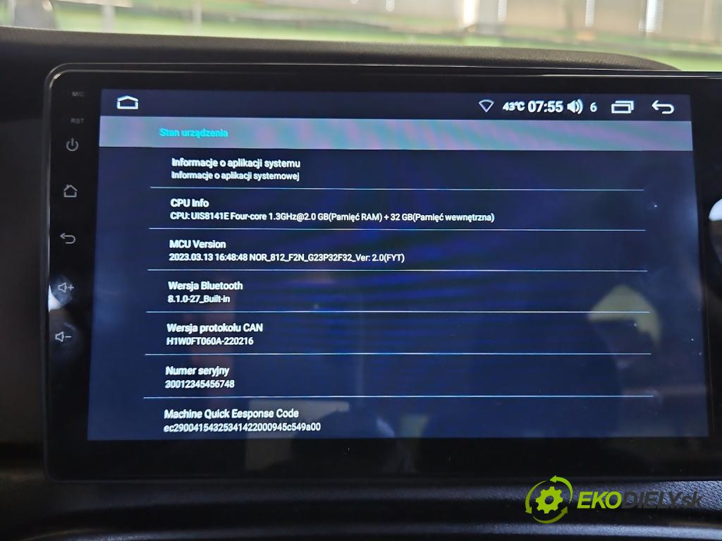 Fiat Tipo II 2015- 1.4 T 120 hp manual 88 kW 1368 cm3 5- Radio