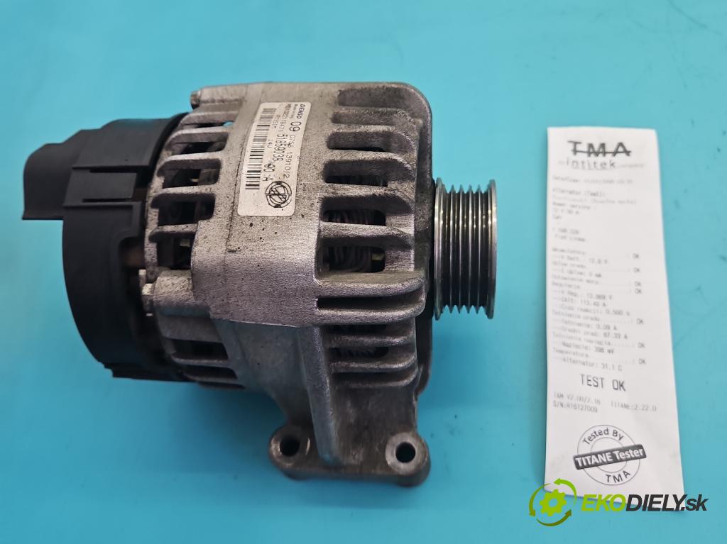 Fiat Linea 1.4 8V 77 hp manual 57 kW 1368 cm3 4- Alternator 51859038 (Alternátor)