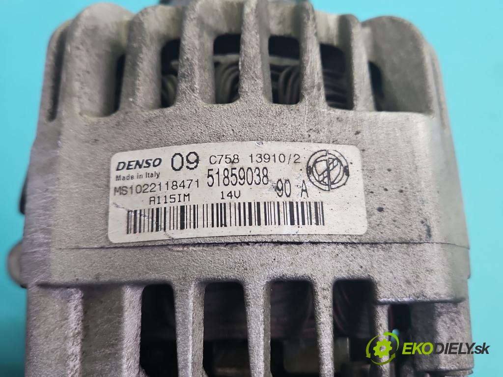 Fiat Linea 1.4 8V 77 HP manual 57 kW 1368 cm3 4- Alternator 51859038 (Alternátor)