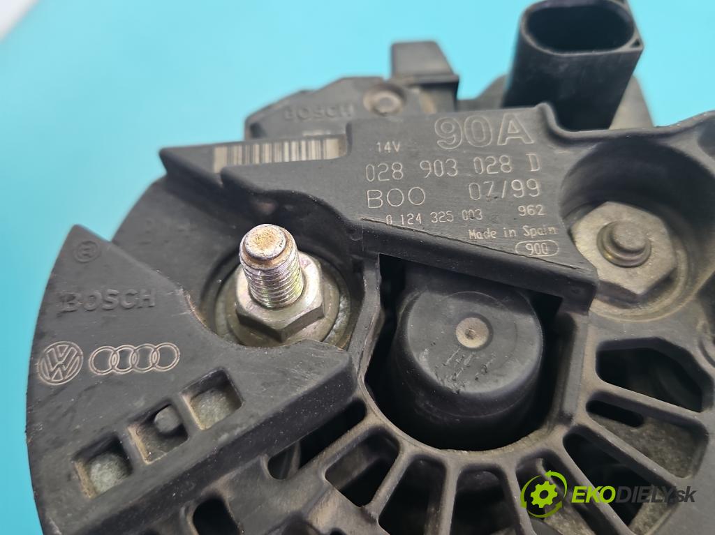 Seat Toledo II 1998-2004 1.6 8V 101 HP manual 74 kW 1595 cm3 4- Alternator 028903028D (Alternátor)