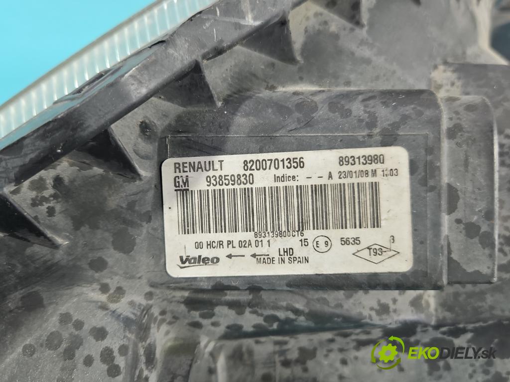 Opel Vivaro 2001-2014 2.0 cdti 90 hp manual 66 kW 1995 cm3 5- světlo pravý 8200701356 (Pravé přední světlo)