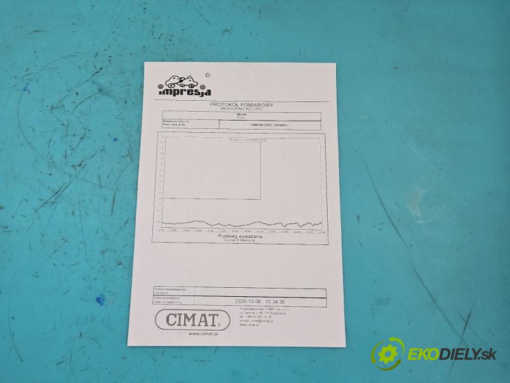 Opel Vivaro 2001-2014 2.0 cdti 90 hp manual 66 kW 1995 cm3 5- Turbodmychadlo repasováno 762785-3