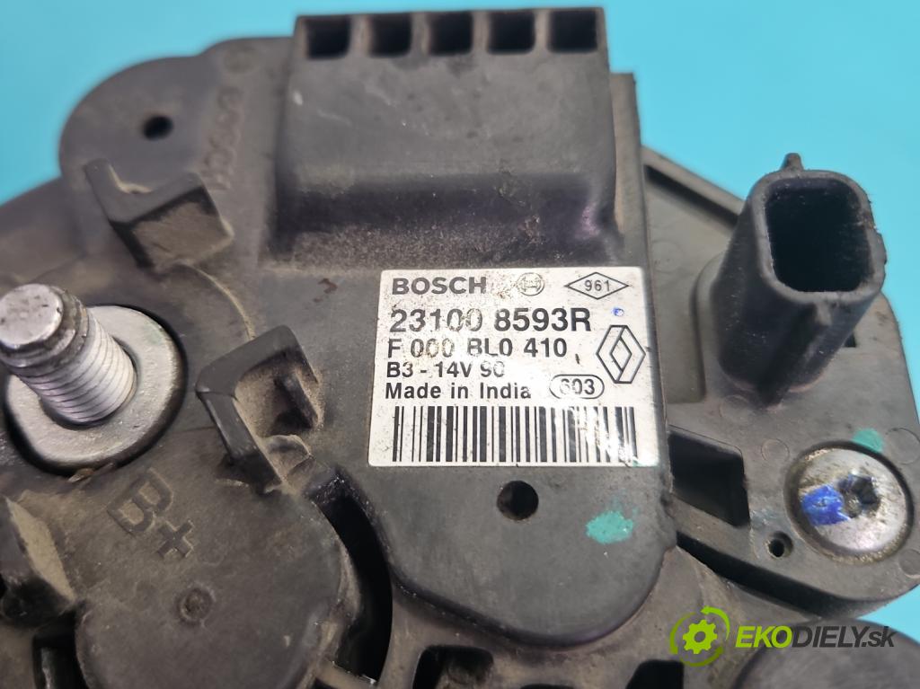 Renault Captur I 2013-2019 0.9 90 HP manual 66 kW 898 cm3 5- Alternator 231008593R (Alternátor)