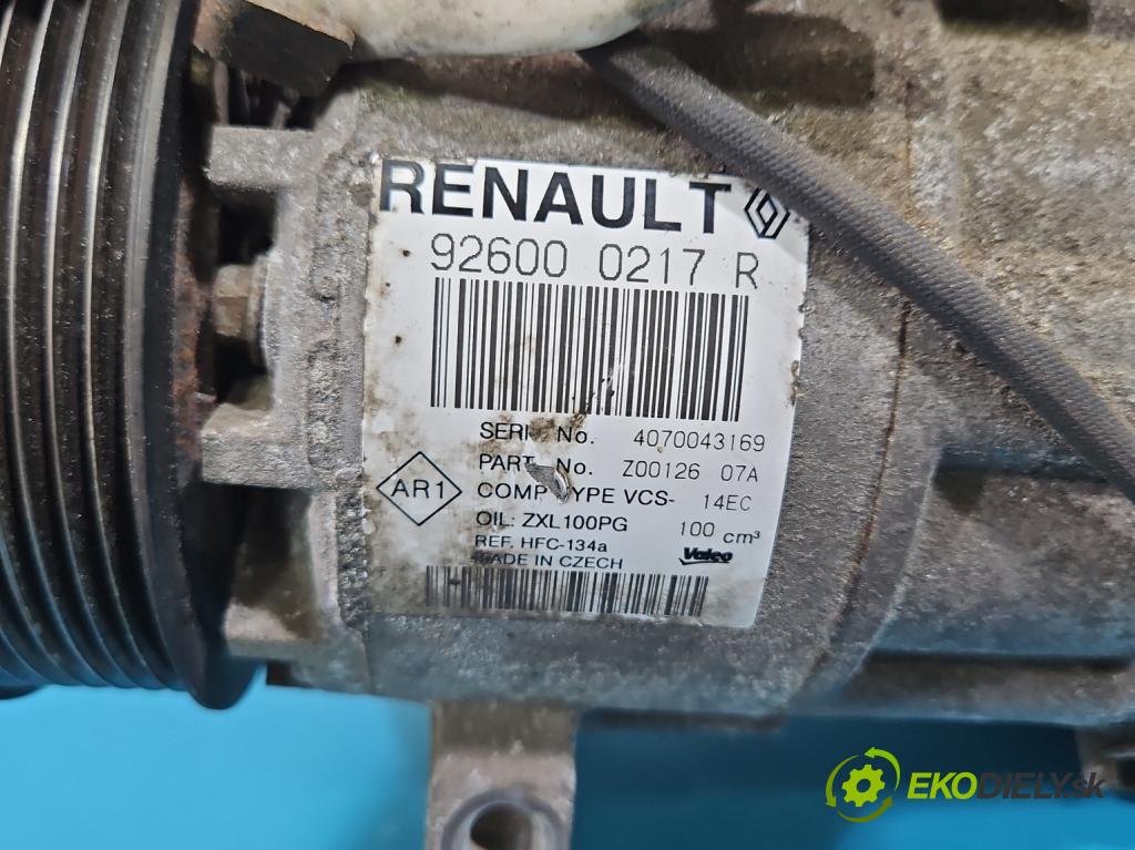 Renault Captur I 2013-2019 0.9 90 HP manual 66 kW 898 cm3 5- Kompresor: klimatizácie 926000217R (Kompresor klimatizácie)