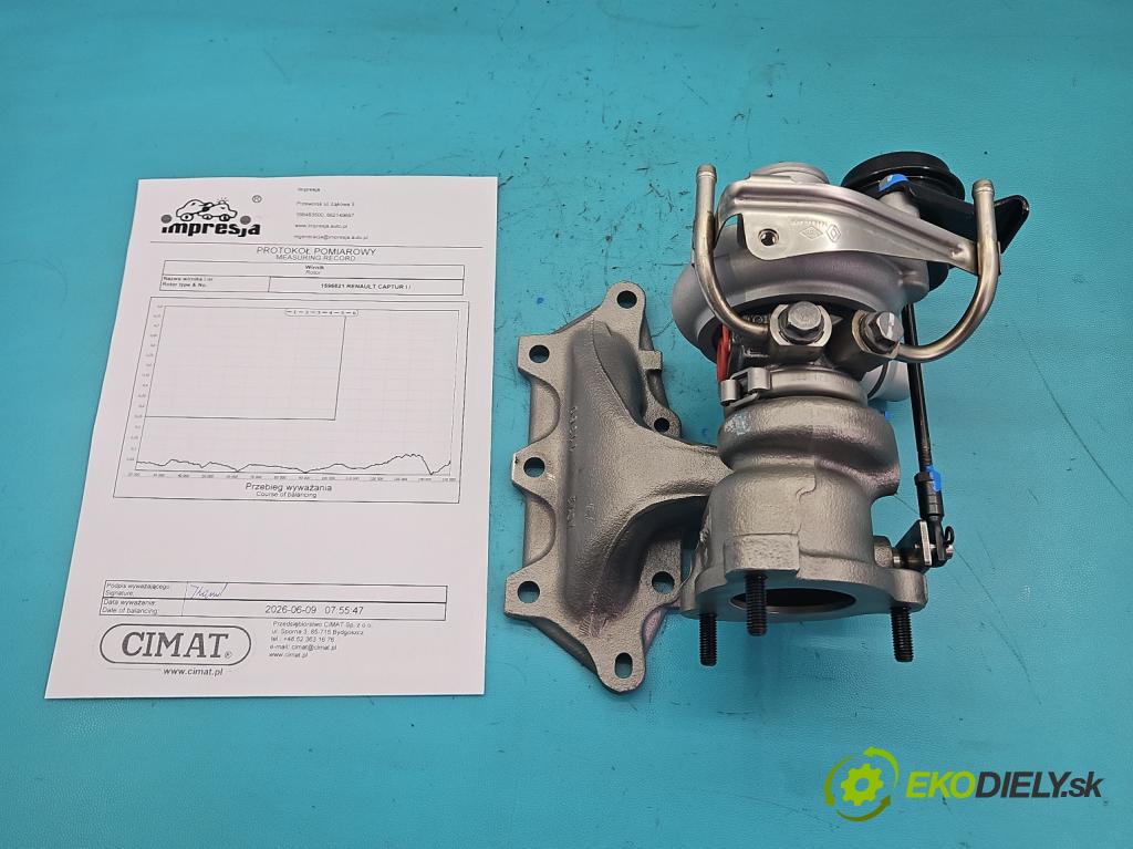 Renault Captur I 2013-2019 0.9 90 HP manual 66 kW 898 cm3 5- turbodúchadlo, turbo repasovaná 49373-04001