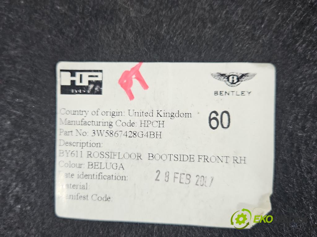 Bentley Continental I 2005-2013 6.0 V12 automatic 411 kW 5998 cm3 4- Čalounictví: kufra: pravé 3W5867428G4BH