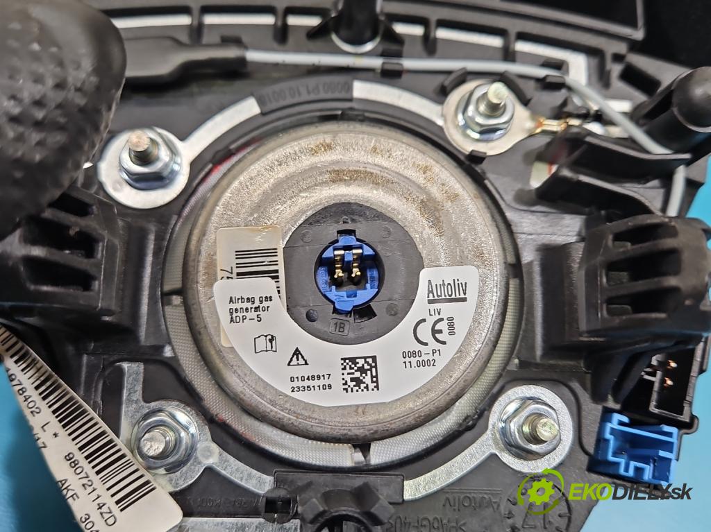 Peugeot 2008 I 2013-2019 1.2 12V 110 HP automatic 81 kW 1199 cm3 5- airbag vzduch: Řidiči: 98072114ZD (Airbag)