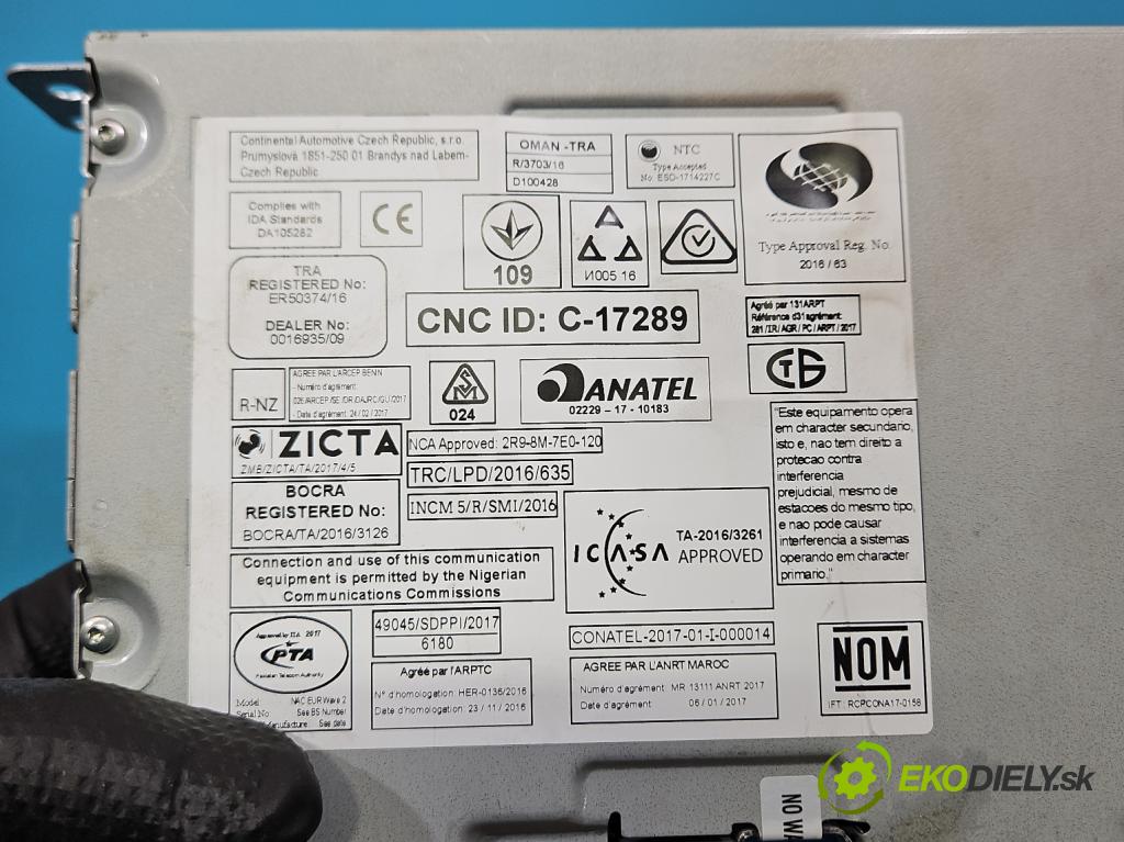 Peugeot 2008 I 2013-2019 1.2 12V 110 HP automatic 81 kW 1199 cm3 5- Radio originál 9821908880
