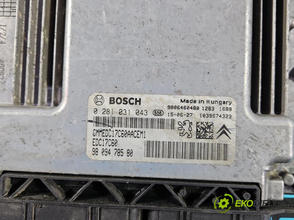 Peugeot 308 II 2013-2021 1.6 hdi 120 HP manual 88 kW 1560 cm3 5- riadiaca jednotka motora 0281031043