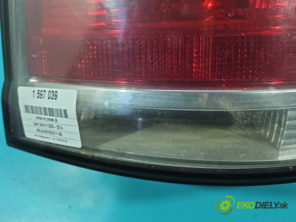 Opel Zafira B 2005-2014 1.9 cdti 120 HP manual 88 kW 1910 cm3 5- svetlo / reflektor zadné pravé blatník 24451843