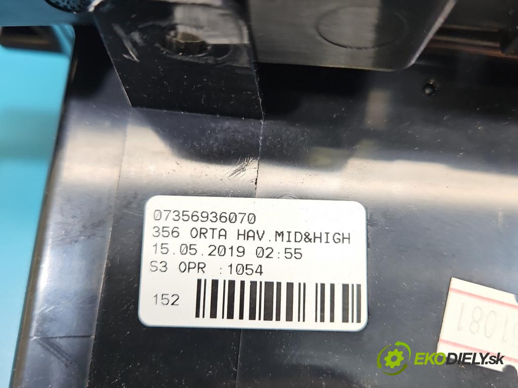 Fiat Tipo II 2015- 1.4 T 120 HP manual 88 kW 1368 cm3 5- Mřížka: kúrenia stredová 07356936070 (Mriežka kúrenia (fukár))