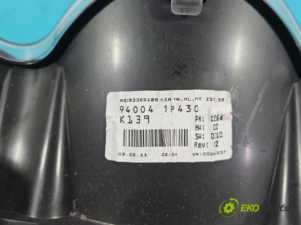 Kia Venga 1.6 crdi 116 HP manual 85 kW 1582 cm3 5- prístrojovka/ budíky 94004-1P430 (Prístrojová doska)