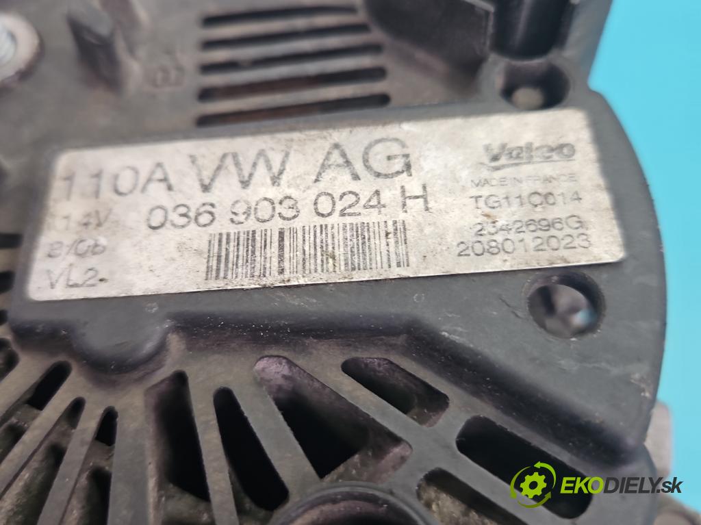 Vw Golf plus 1.4 16V 80 HP manual 59 kW 1390 cm3 5- Alternator 036903024H (Alternátor)
