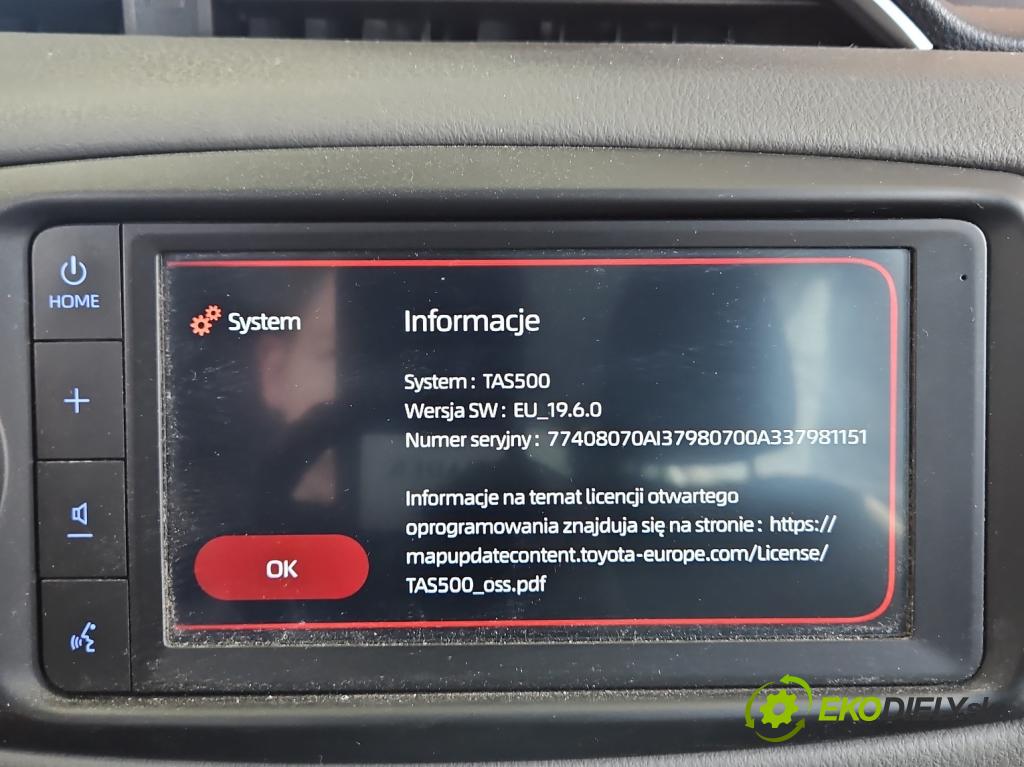 Toyota Yaris III 2011-2020 1.5 vvti 111KM manual 82 kW 1496 cm3 5- Radio továrna: 86140-YY150