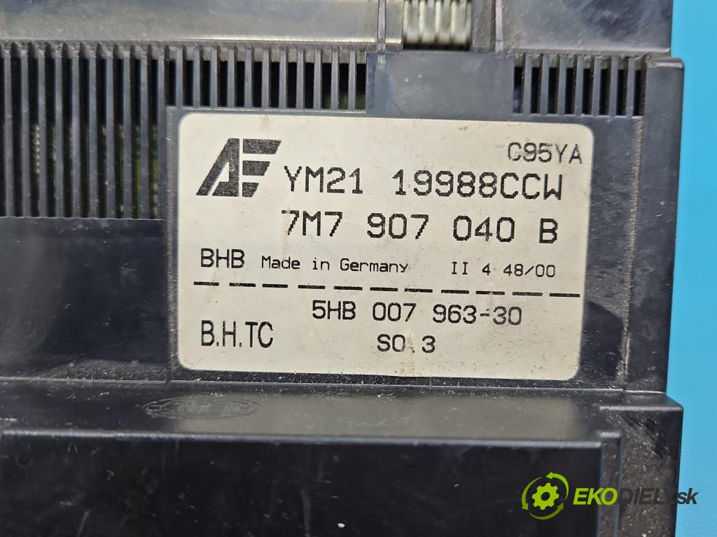 Seat Alhambra I 1996-2010 2.0 8V 116 HP manual 85 kW 1984 cm3 5- panel kúrenia 7M7907040B