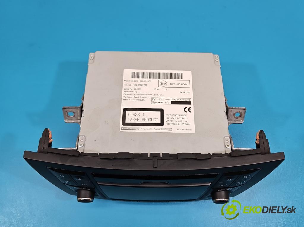 Suzuki Swift Mk7 2010-2017 1.2 16V 94 hp manual 69 kW 1242 cm3 5- Radio továrna: 39101-68LA1-HVW