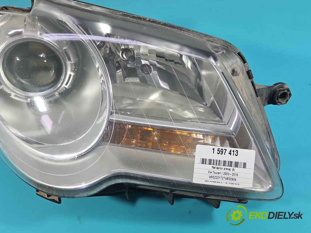 Vw Touran I 2003-2015 1.9 tdi 90 hp manual 66 kW 1896 cm3 5- světlo pravý 0301233202 (Pravé přední světlo)